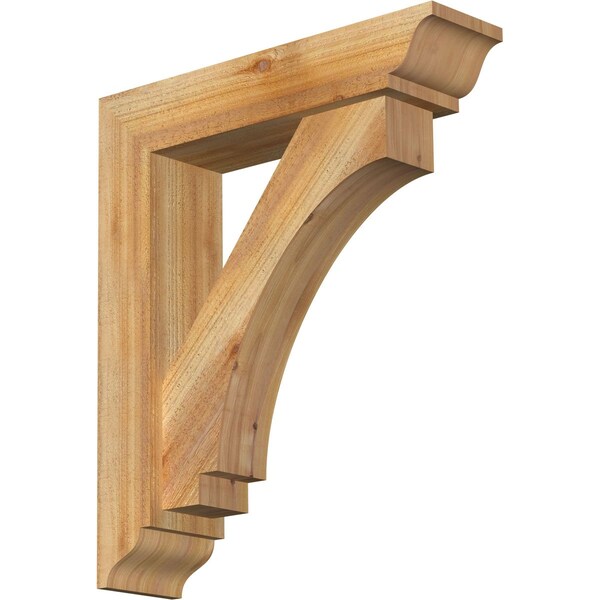 Ekena Millwork Imperial Traditional Rough Sawn Bracket w/ Offset Brace, Western Red Cedar, 6"W x 24"D x 28"H BKT0604X24X28IMP01RWR - main